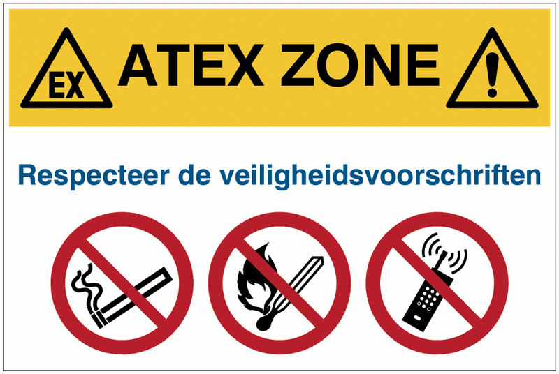 ATEX waarschuwingsbord