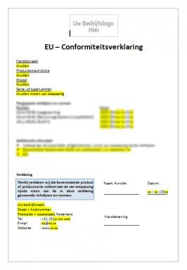 EU Declaration of Conformity for Electrical and Electronic Products