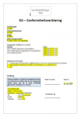 EU Declaration of Conformity for medical devices.