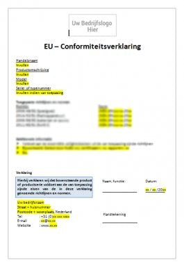EU Declaration of Conformity for Toys