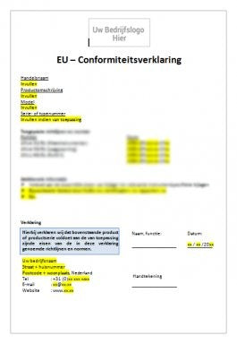 EU Declaration of Conformity for Measuring Instruments