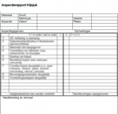 Inspectielijst hijsjukken