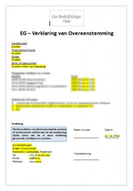 EC Declaration of Conformity - machines or assemblies